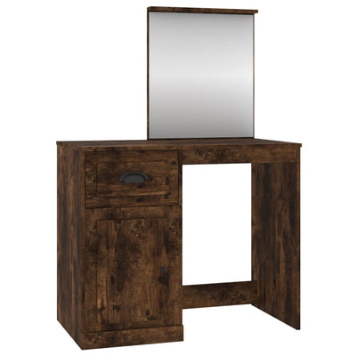 Dressing Table with Mirror Smoked Oak 90x50x132.5 cm Engineered Wood Payday Deals