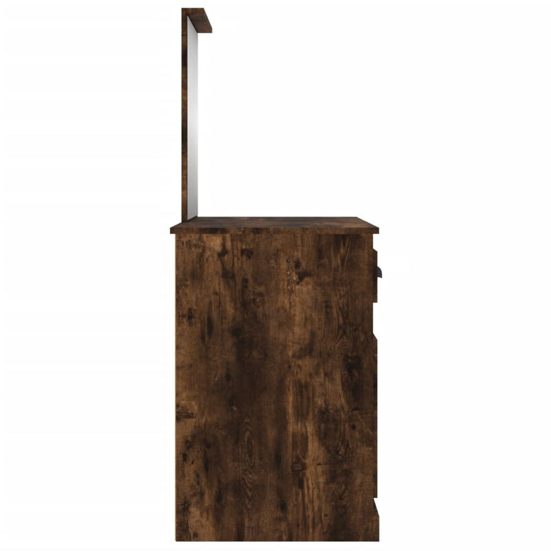 Dressing Table with Mirror Smoked Oak 90x50x132.5 cm Engineered Wood Payday Deals