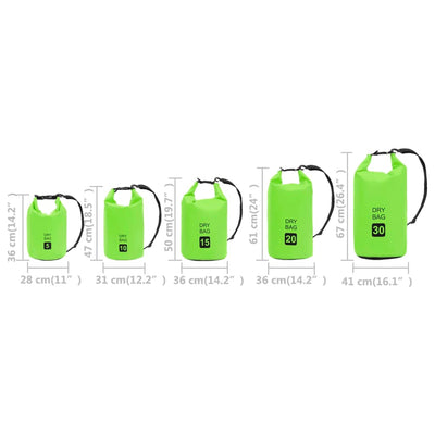 Dry Bag Green 15 L PVC Payday Deals