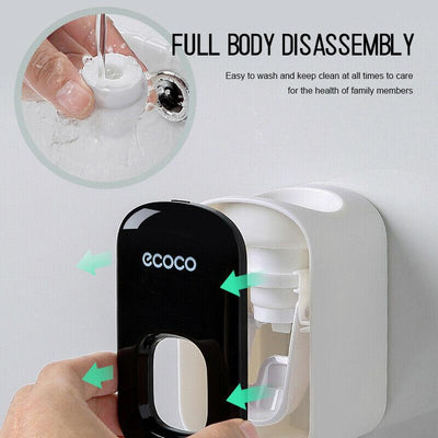 Ecoco Wall mount auto ands Free Toothpaste Dispenser Automatic Toothpaste Squeezer Bathroom Toothpaste Holder Grey Payday Deals