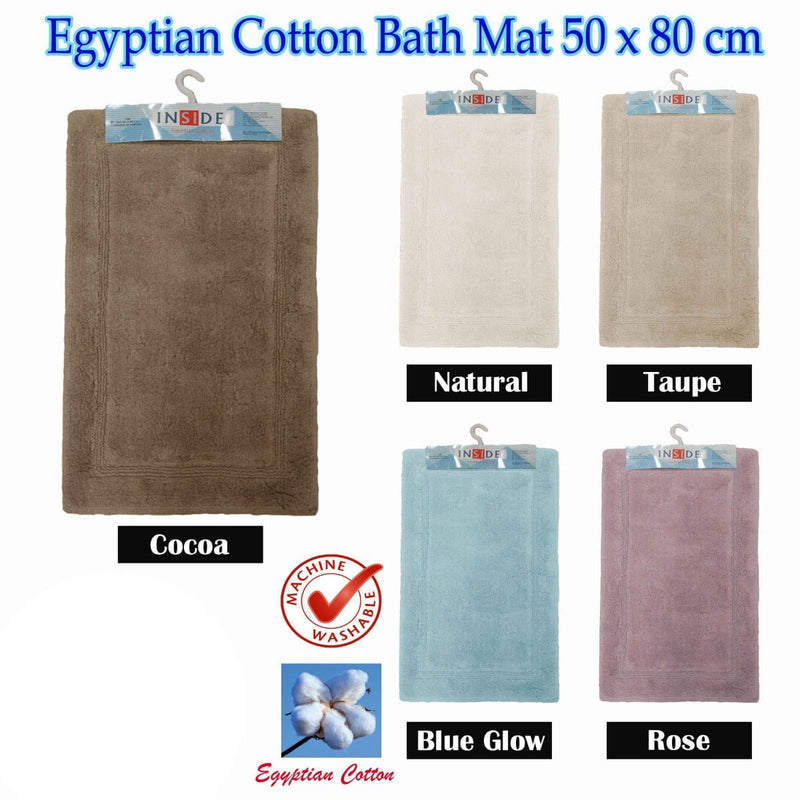 Egyptian Cotton Bath Mat 50x80 cm Natural Payday Deals