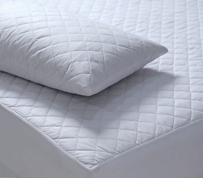 Elan Linen 100% Cotton Quilted Fully Fitted 50cm Deep King Single Size Waterproof Mattress Protector Payday Deals