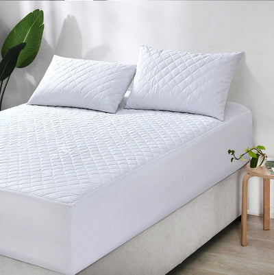 Elan Linen 100% Cotton Quilted Fully Fitted 50cm Deep Single Size Waterproof Mattress Protector Payday Deals