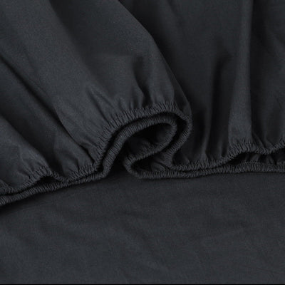 Elan Linen 100% Egyptian Cotton Vintage Washed 500TC Charcoal 50 cm Deep Mega Queen SIze Bed Sheets Set Payday Deals