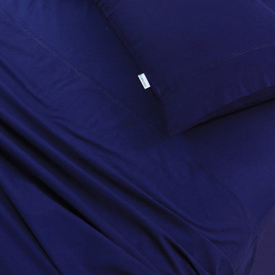 Elan Linen 100% Egyptian Cotton Vintage Washed 500TC Navy Blue Queen Bed Sheets Set Payday Deals