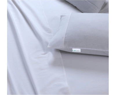 Elan Linen 100% Egyptian Cotton Vintage Washed 500TC White Queen Bed Sheets Set Payday Deals