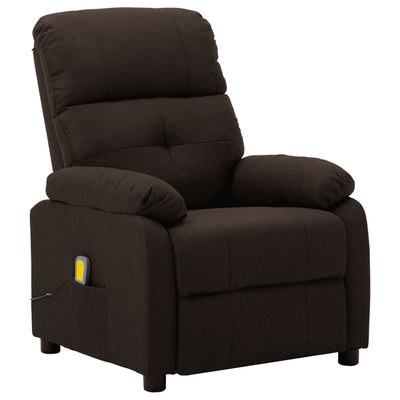 Electric Massage Recliner Chair Dark Brown Fabric Payday Deals