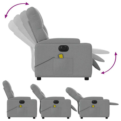 Electric Massage Recliner Chair Light Grey Fabric Payday Deals