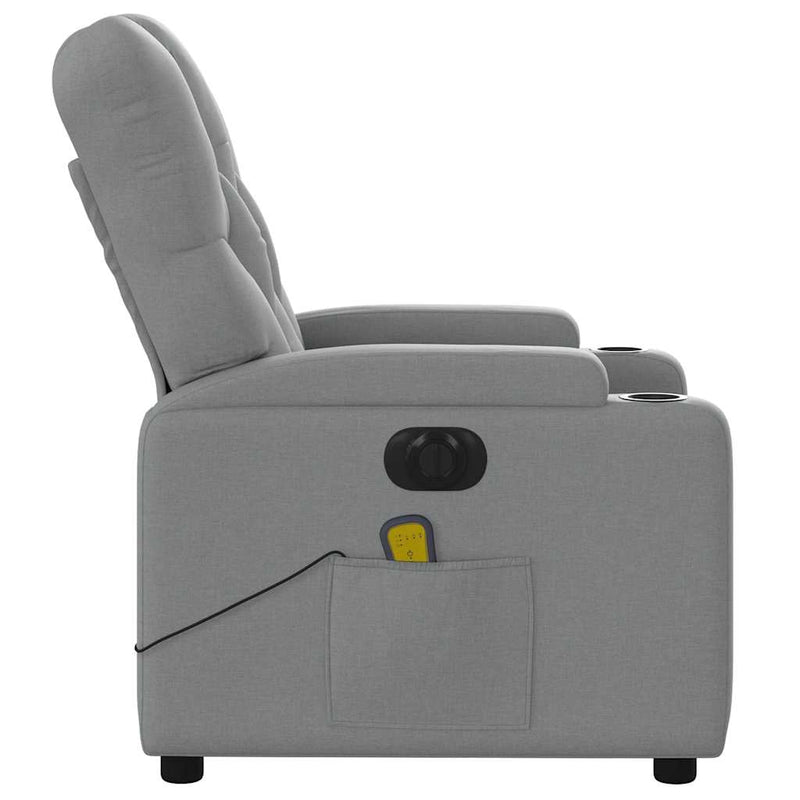 Electric Massage Recliner Chair Light Grey Fabric Payday Deals
