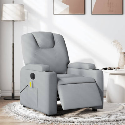 Electric Massage Recliner Chair Light Grey Fabric Payday Deals