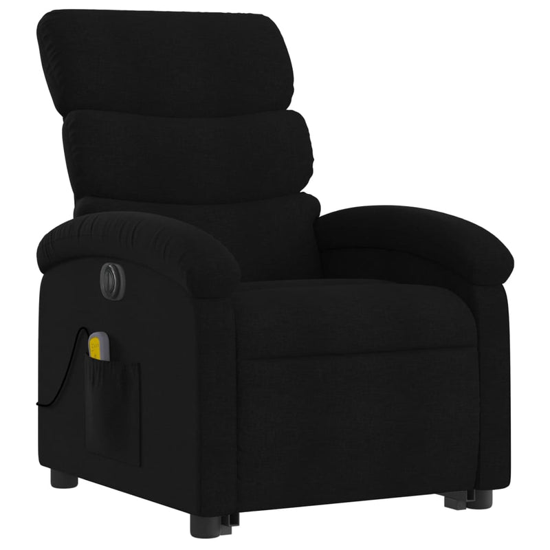 Electric Stand up Massage Recliner Chair Black Fabric Payday Deals