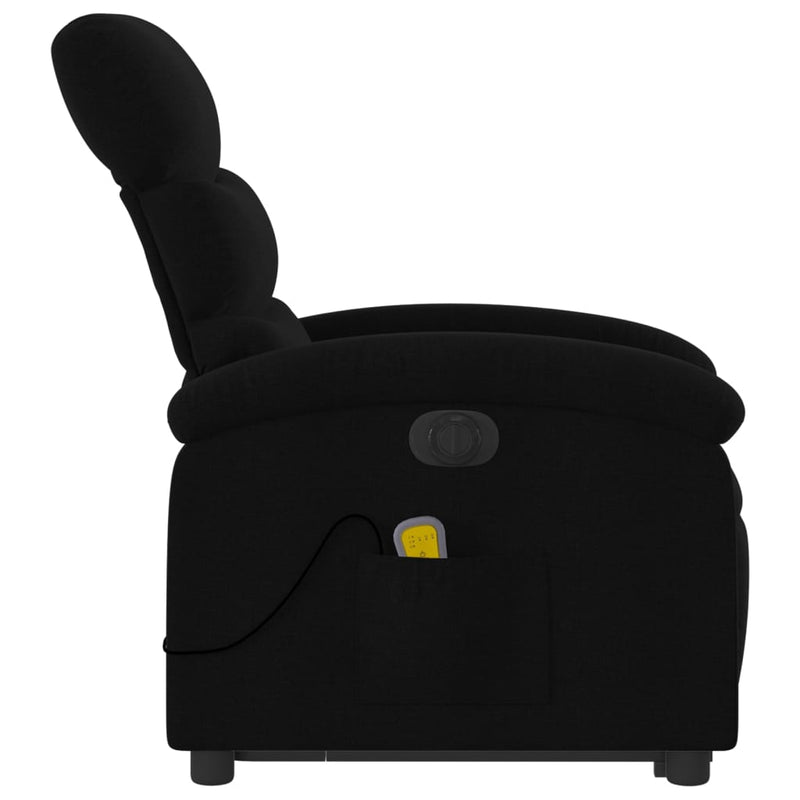 Electric Stand up Massage Recliner Chair Black Fabric Payday Deals