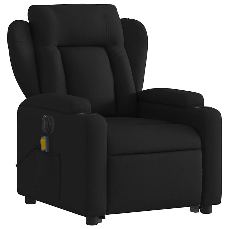 Electric Stand up Massage Recliner Chair Black Fabric Payday Deals