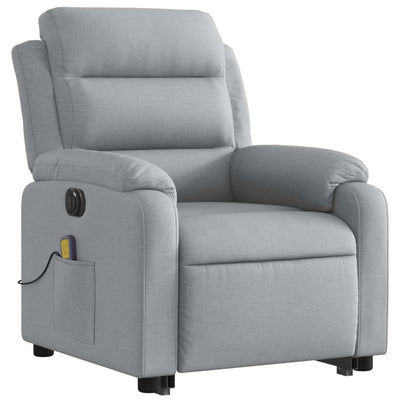 Electric Stand up Massage Recliner Chair Light Grey Fabric Payday Deals