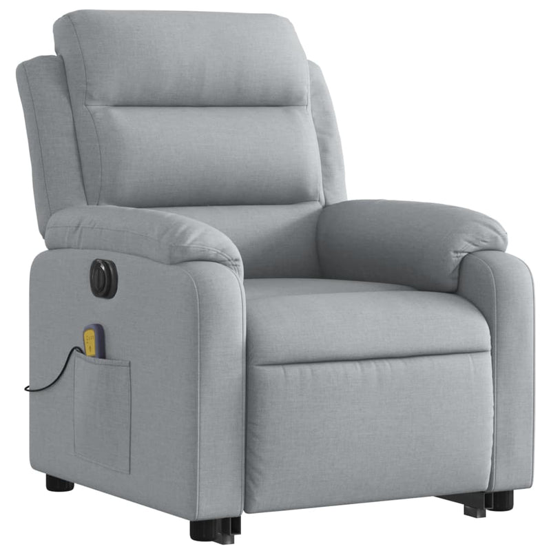 Electric Stand up Massage Recliner Chair Light Grey Fabric Payday Deals
