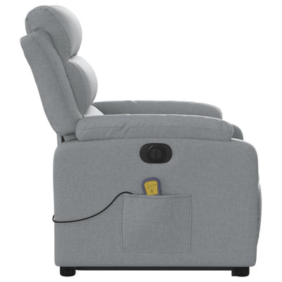 Electric Stand up Massage Recliner Chair Light Grey Fabric Payday Deals