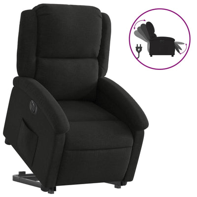 Electric Stand up Recliner Chair Black Fabric Payday Deals