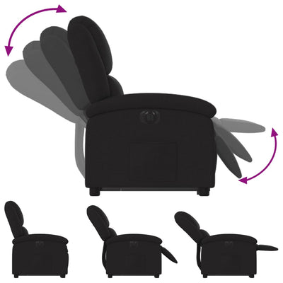 Electric Stand up Recliner Chair Black Fabric Payday Deals