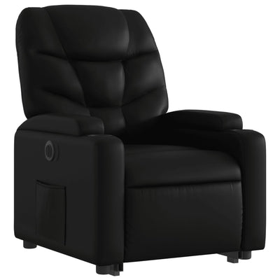 Electric Stand up Recliner Chair Black Faux Leather Payday Deals