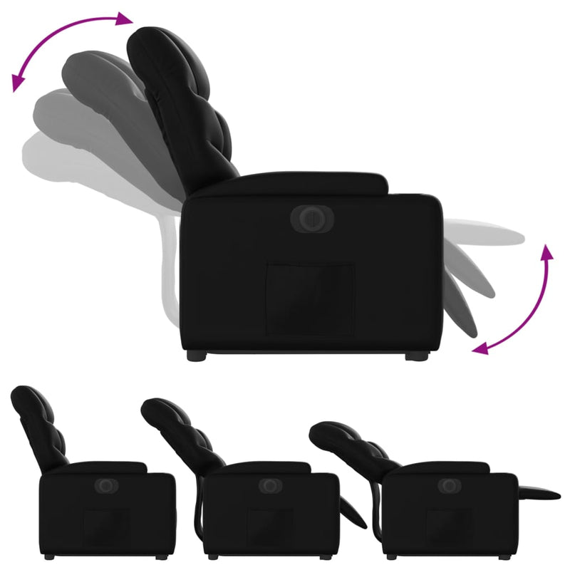 Electric Stand up Recliner Chair Black Faux Leather Payday Deals