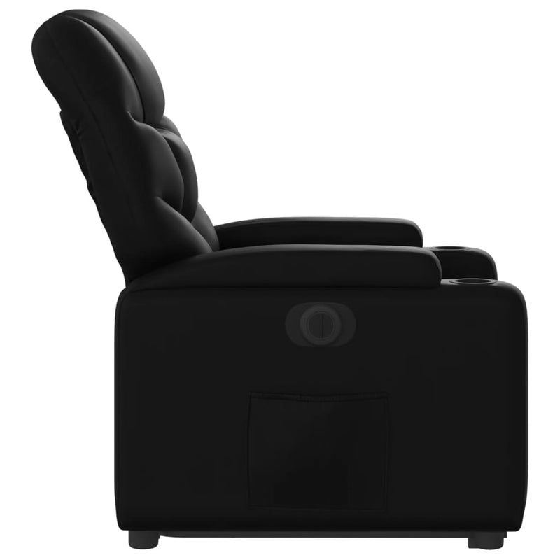Electric Stand up Recliner Chair Black Faux Leather Payday Deals