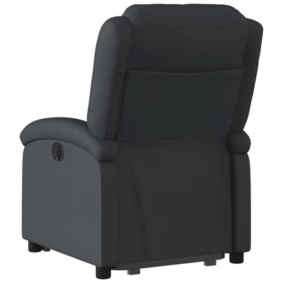 Electric Stand up Recliner Chair Black Real Leather Payday Deals