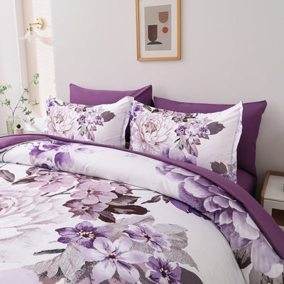 Elegant Floral Comforter Set, King Size, Warm Quilted Bedding with Pillowcases Payday Deals