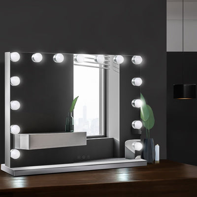 Embellir Hollywood Frameless Makeup Mirror With 15 LED Lighted Vanity Beauty 58cm x 46cm Payday Deals