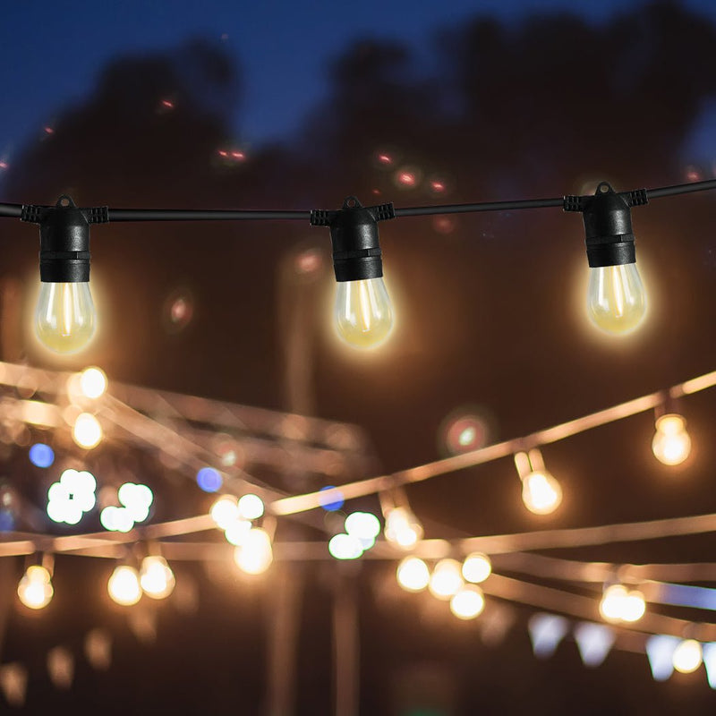 Emitto 17m Festoon String Lights Solar Powered Xmas Party Waterproof outdoor Payday Deals