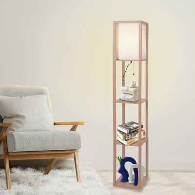 EMITTO LED Floor Lamp with Storage Shelf 3 Tier Standing Reading Corner Light Payday Deals
