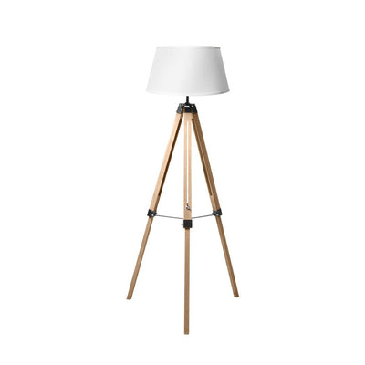 EMITTO Tripod Wooden Floor Lamp Shaded Reading Light Adjustable Stand Home Decor Payday Deals