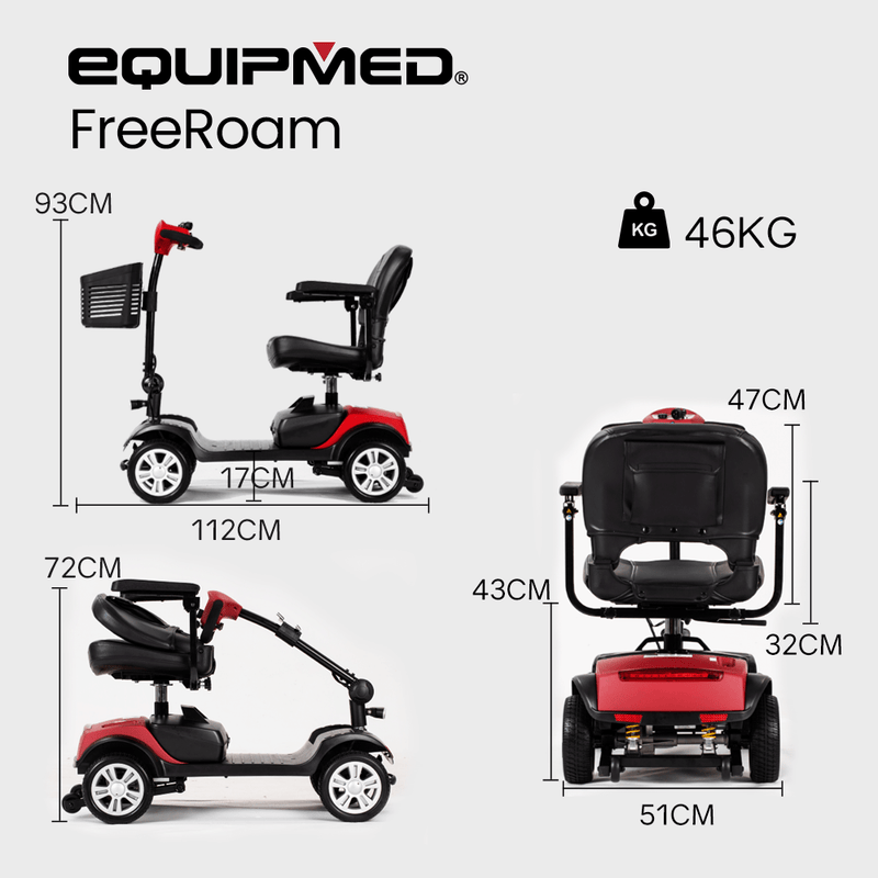 EQUIPMED Mobility Scooter Electric Motorised Power Portable 4 Wheel Folding Payday Deals