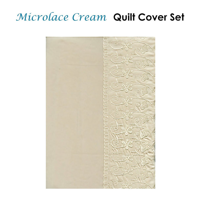 Essentially Home Living Microlace Cream Quilt Cover Set Single Payday Deals