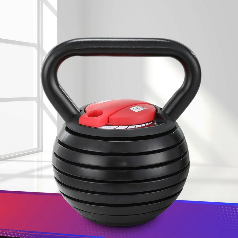 Everfit 18kg Adjustable Kettlebell Set Portable Kettle Bell Weight Dumbbells 10lbs 40lbs Payday Deals