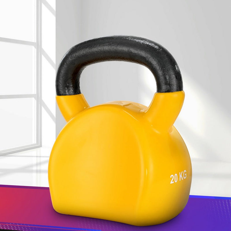 Everfit 20kg Kettlebell Set Weightlifting Bench Dumbbells Kettle Bell Gym Home Payday Deals