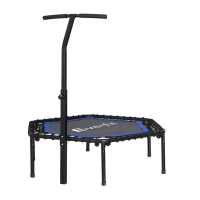 Everfit 48inch Hexagon Trampoline Kids Exercise Fitness Adjustable Handrail Blue Payday Deals