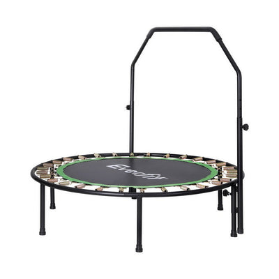 Everfit 48inch Round Trampoline Kids Exercise Fitness Adjustable Handrail Green Payday Deals