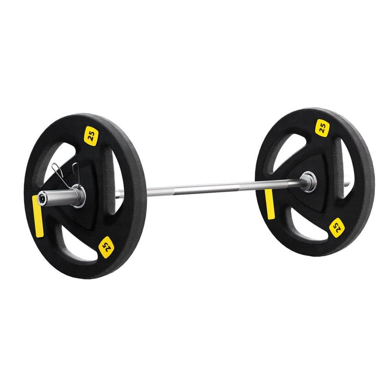 Everfit Barbells Set 56KG 120cm Dumbbells Barbells Plate Weight Lifting Home Gym Lifting Payday Deals