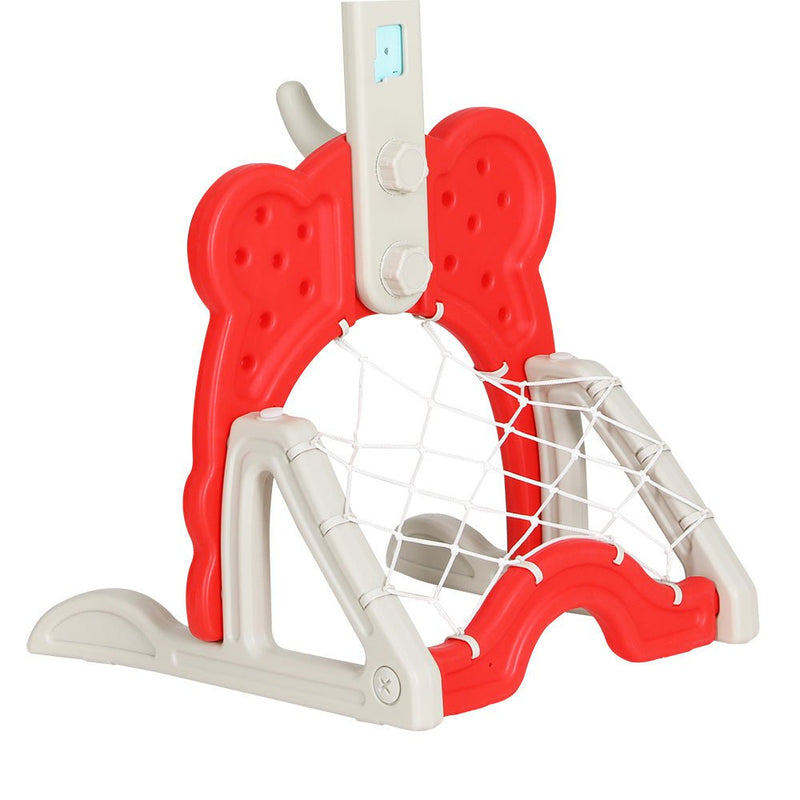 Everfit Kids Basketball Hoop Stand Adjustable 5-in-1 Sports Center Toys Set Red Payday Deals