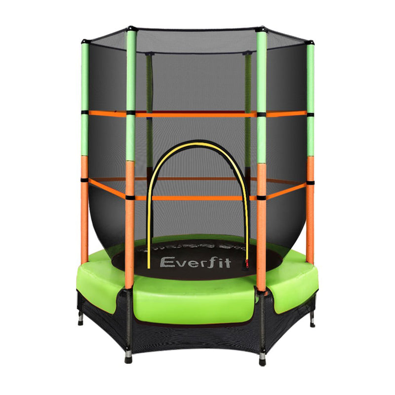 Everfit Trampoline 4.5FT Kids Trampolines Cover Safety Net Pad Ladder Gift Green Payday Deals