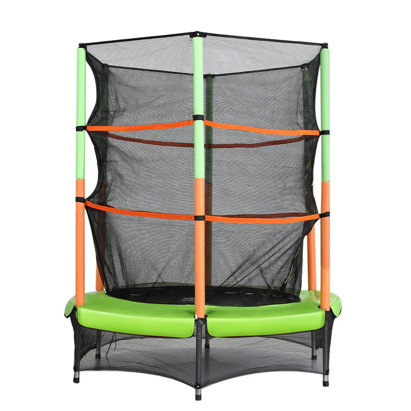 Everfit Trampoline 4.5FT Kids Trampolines Cover Safety Net Pad Ladder Gift Green Payday Deals