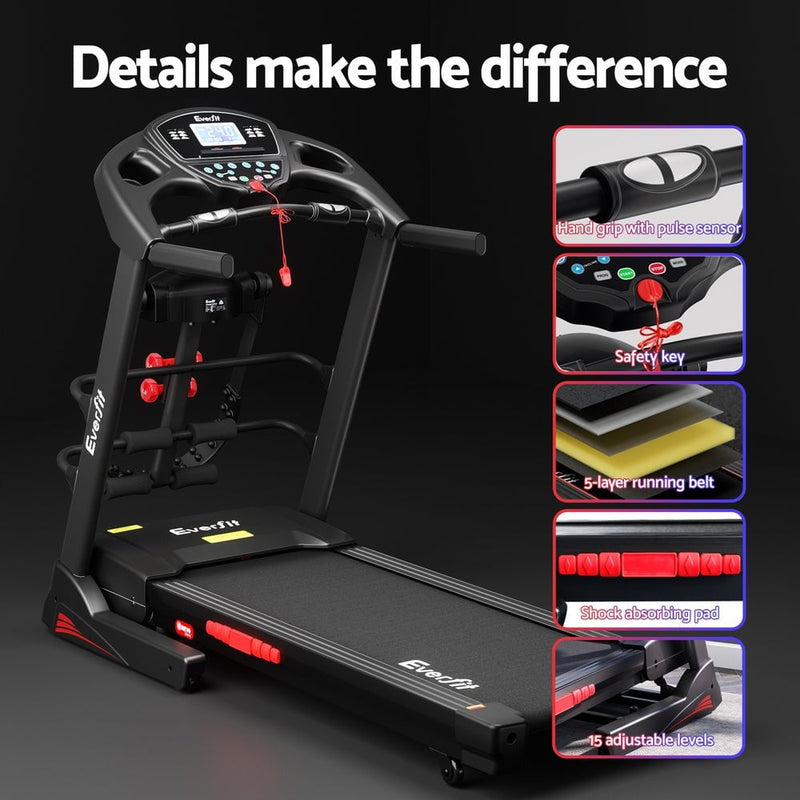 Everfit Treadmill Electric Home Gym Fitness Exercise Machine w/ Massager 480mm Payday Deals