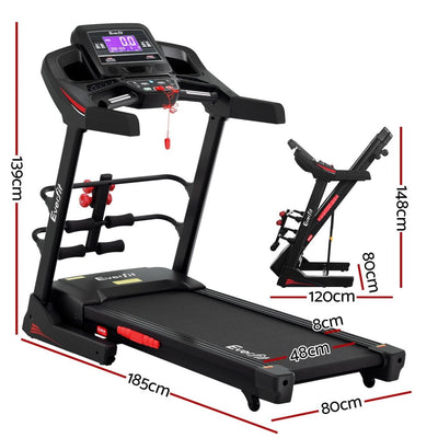 Everfit Treadmill Electric Home Gym Fitness Exercise Machine w/ Sit Up Bar 480mm Payday Deals