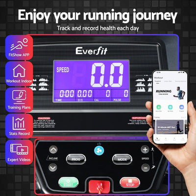 Everfit Treadmill Electric Home Gym Fitness Exercise Machine w/ Sit Up Bar 480mm Payday Deals