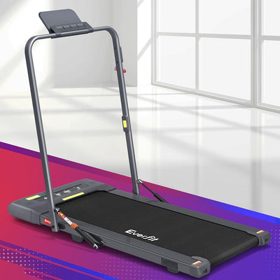 Everfit Treadmill Electric Walking Pad Under Desk Home Gym Fitness 400mm Grey Payday Deals