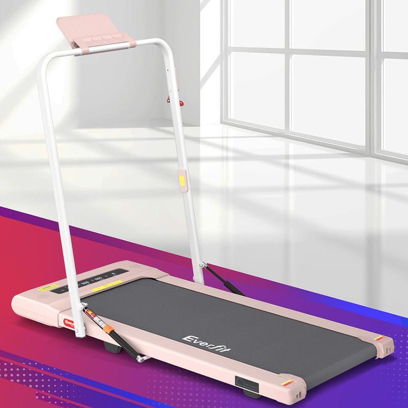 Everfit Treadmill Electric Walking Pad Under Desk Home Gym Fitness 400mm Pink Payday Deals