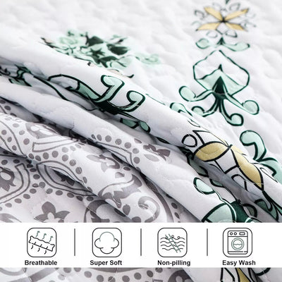 Exquisite Quilted Bedspread and Pillowcases Set: A Touch of Elegance for Your Space - Queen size Payday Deals