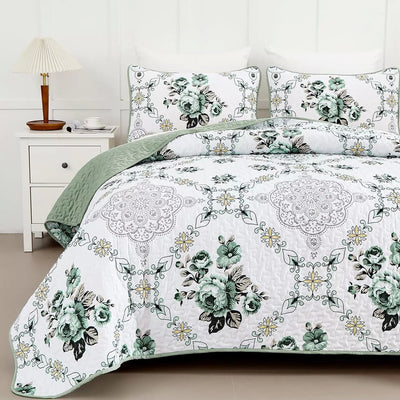 Exquisite Quilted Bedspread and Pillowcases Set: A Touch of Elegance for Your Space - Queen size Payday Deals