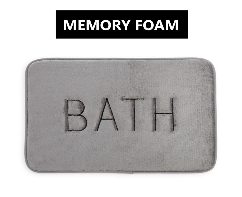 Extra Thick Memory Foam & Super Comfort Bath Rug Mat for Bathroom (60 x 40 cm, Grey) Payday Deals