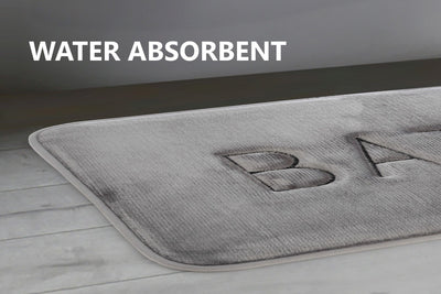 Extra Thick Memory Foam & Super Comfort Bath Rug Mat for Bathroom (60 x 40 cm, Grey) Payday Deals